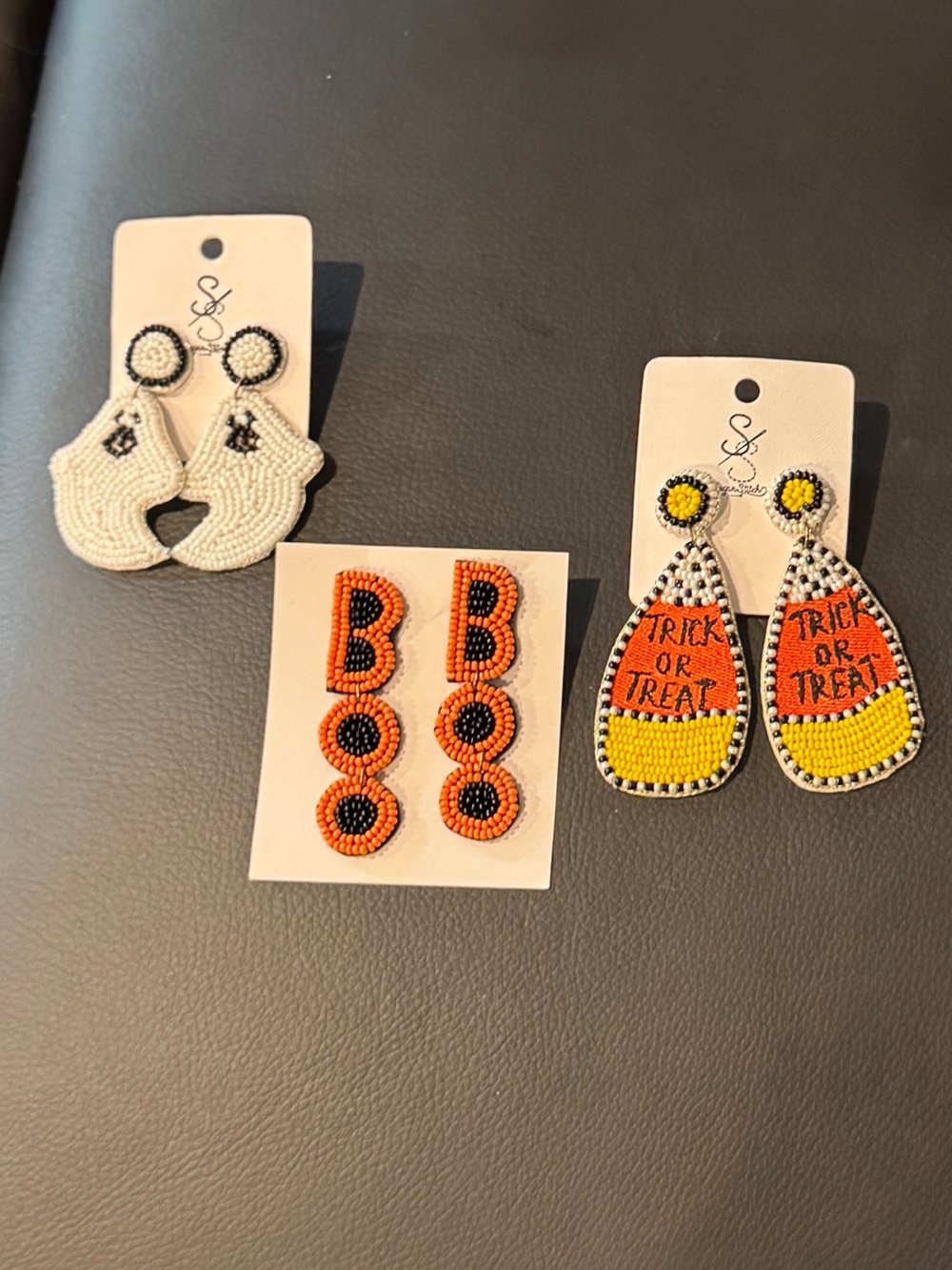 Halloween Beaded Earrings (3 pairs)